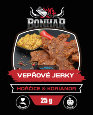 vepŘovÉ jerky hoŘČice a koriandr